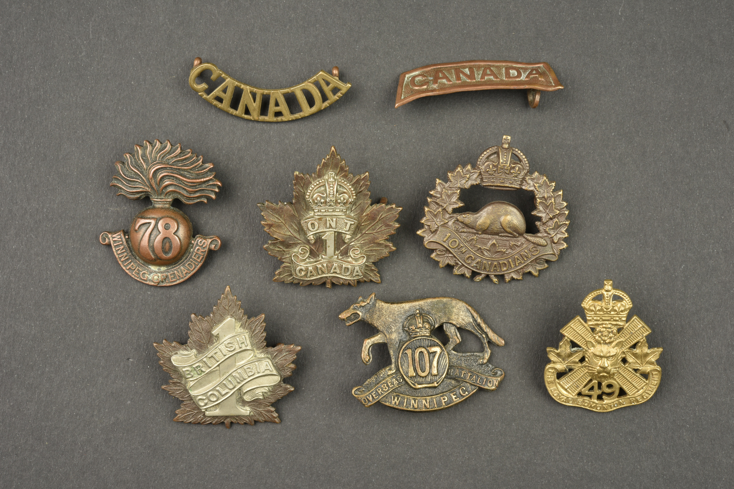 Lot de 8 insignes Canadiens. Lot of 8 Canadian badges — photo 1