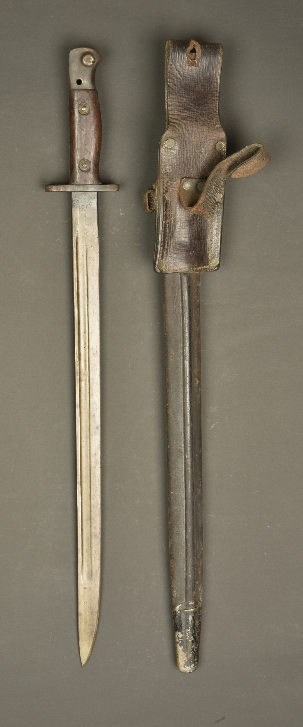 Baïonnette anglaise 1907 avec porte fourreau cuir. British Pattern 1907 bayonet with leather frog — photo 5