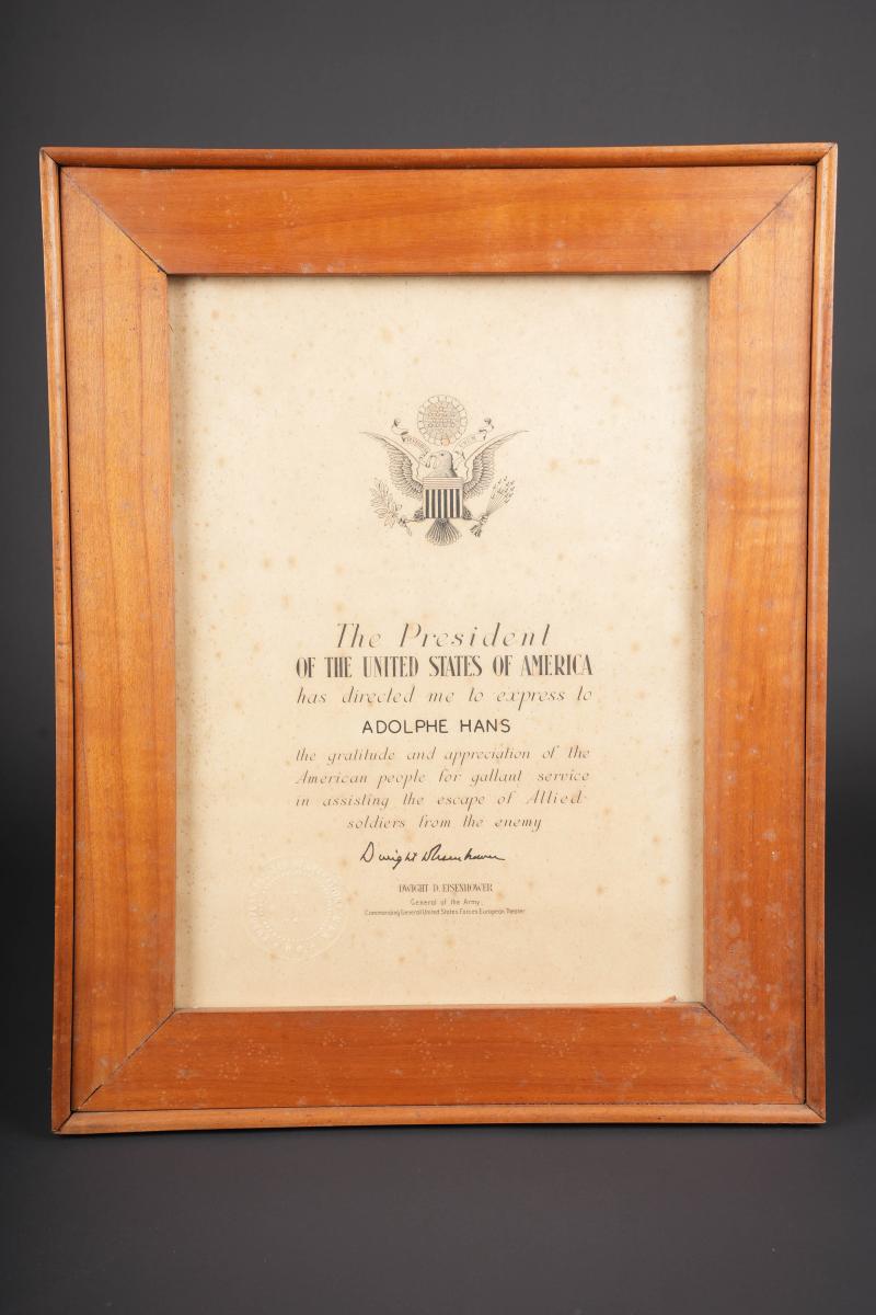 Diplôme de congratulation américaine. American congratulatory certificate