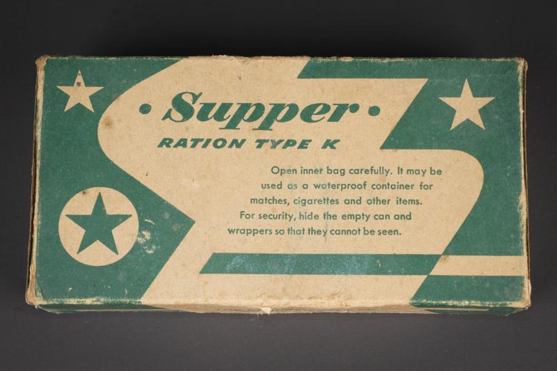 Boite de ration Supper K. US Army Supper K ration box.