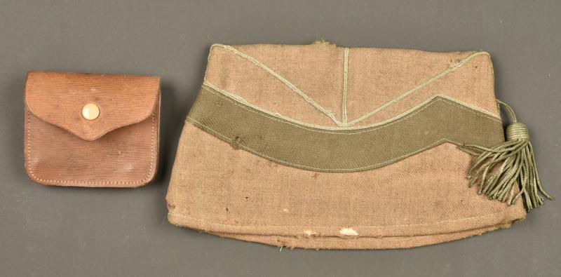 Bonnet de police belge et porte monnaie Yser 1916. Belgian side cap and Yser 1916 purse