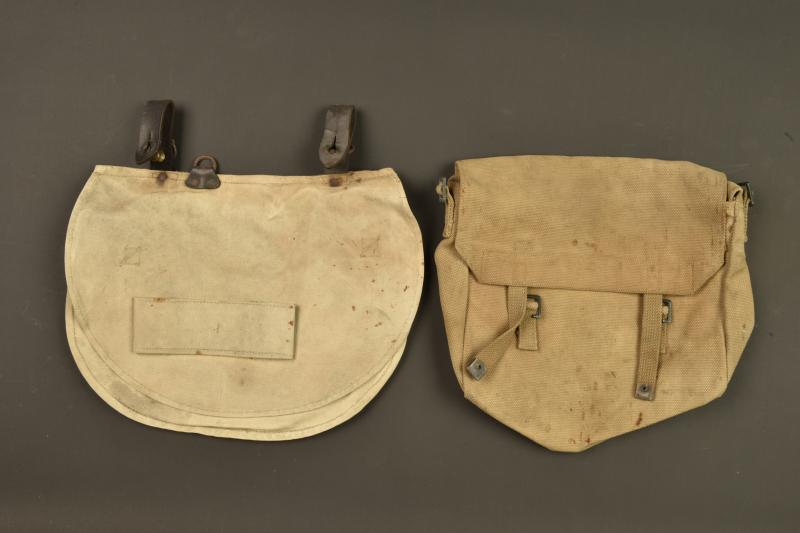 Sac à pain belge et musette Mills. Belgian bread bag and Mills haversack