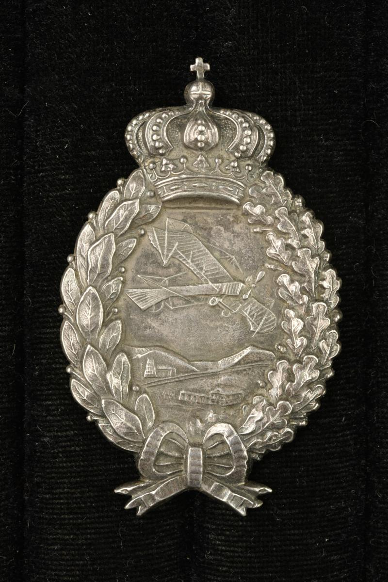 Insigne de pilote bavarois en argent. Silver Bavarian pilot badge.