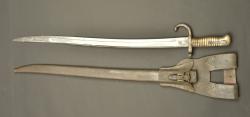 Sabre baïonnette Chassepot modèle 1866 avec porte fourreau. Chassepot Model 1866 sword bayonet with frog — miniature 1