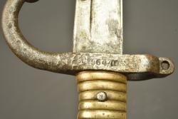 Sabre baïonnette Chassepot modèle 1866 avec porte fourreau. Chassepot Model 1866 sword bayonet with frog — miniature 4