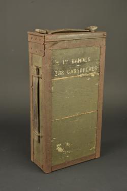 Caisse pour bandes rigides de mitrailleuse Hotchkiss  française. French Hotchkiss machine gun rigid strip ammunition box — miniature 3