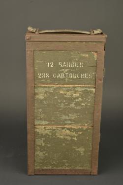 Caisse pour bandes rigides de mitrailleuse Hotchkiss  française. French Hotchkiss machine gun rigid strip ammunition box — miniature 6
