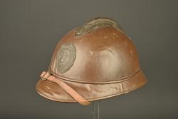 Casque belge en liège recouvert de toile moutarde. Belgian cork helmet covered in mustard canvas — miniature 12