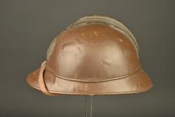 Casque belge en liège recouvert de toile moutarde. Belgian cork helmet covered in mustard canvas — miniature 8
