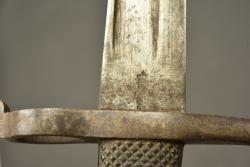 Baïonnette allemande de chasseur type Hirschfanger M1865 régimentée Garde Schutzen. German Jäger bayonet type Hirschfänger Model 1865 regimentally marked to the Garde Schützen — miniature 3