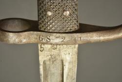 Baïonnette allemande de chasseur type Hirschfanger M1865 régimentée Garde Schutzen. German Jäger bayonet type Hirschfänger Model 1865 regimentally marked to the Garde Schützen — miniature 5