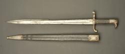 Baïonnette allemande de chasseur type Hirschfanger M1865 régimentée Garde Schutzen. German Jäger bayonet type Hirschfänger Model 1865 regimentally marked to the Garde Schützen — miniature 7