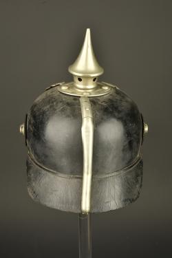 Casque à pointe troupe de Télégraphiste puis Pionnier. Enlisted pickelhaube of a Telegraphist later converted for Pioneer troops — miniature 10