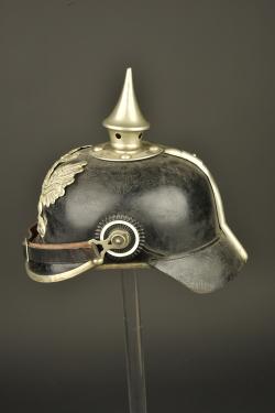 Casque à pointe troupe de Télégraphiste puis Pionnier. Enlisted pickelhaube of a Telegraphist later converted for Pioneer troops — miniature 12