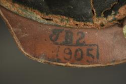 Casque à pointe troupe de Télégraphiste puis Pionnier. Enlisted pickelhaube of a Telegraphist later converted for Pioneer troops — miniature 3