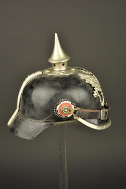 Casque à pointe troupe de Télégraphiste puis Pionnier. Enlisted pickelhaube of a Telegraphist later converted for Pioneer troops — miniature 9