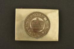 Boucle saxonne couleurs inversées pour 100e Leib Garde ou Jager. Saxon buckle with reversed colours for the 100th Leib Grenadier Regiment or Jäger units — miniature 1