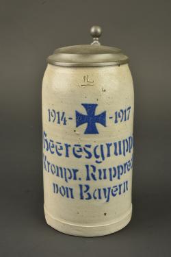 Chope en grès Kronprinz Rupprecht von Bayern 1917. Stoneware stein Kronprinz Rupprecht von Bayern 1917 — miniature 1
