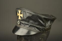 Casquette de Landsturm prussien en toile cirée. Prussian Landsturm visor cap in oilcloth — miniature 12