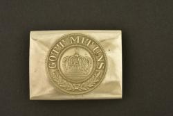 Boucle prussienne blanche. White Prussian belt buckle — miniature 1