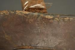 Pelle de mitrailleur allemand avec porte pelle cuir. German machine gunner’s shovel with leather carrier — miniature 3